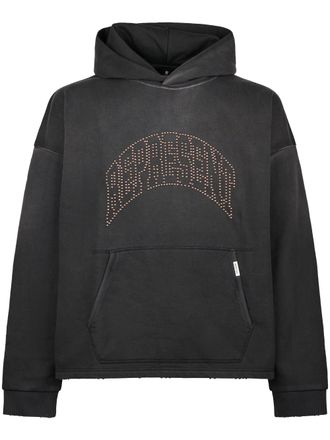 Represent Embellished Black Hoodie with Relaxed Fit