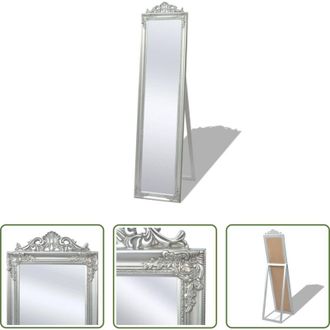 vidaXL vidaXL Specchio Argento - Specchio Autoportante Stile Barocco 160x40 cm Argento