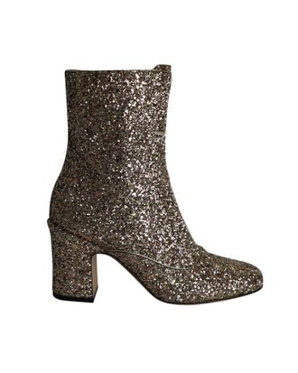 Dior Pre-owned Womens D-Circus Glitter Ankle Boots in Gold Leather - Size EU 37