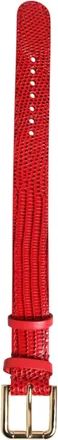 Dolce & Gabbana Crocodile-Embossed Leather Belt - Red