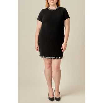 endless rose Embellished Sheath Dress in Black at Nordstrom, Size 2X