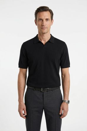 Olymp Poloshirt OLYMP Strick Casual, Herren, Gr. XXL, schwarz, Feinstrick, Obermaterial: 50% Baumwolle, 50% Lyocell, unifarben, regular fit h&uuml;ftbedeckend, R