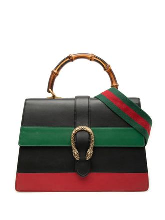 Gucci Borsa a tracolla Dionysus grande in pelle e bambù con decorazione Web 2016-2025 - Nero