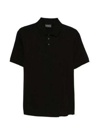 Emporio Armani Black Short Sleeves Logo Polo