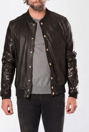 Billionaire Boys Club Bomber in pelle di coccodrillo e nappa con bottoni a pressione