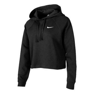 Nike (WMNS) Nike Sportswear Cropped Hoodie Black White CJ2664-010