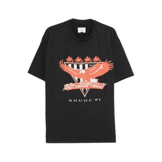 Rhude Stage Racing T-shirt - Heren - Tops - Zwart - Maat: 2XL Katoen