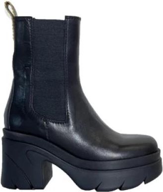 Guglielmo Rotta Anfibio Veterboot - Dames - Laarzen met Hak - Zwart - 39 EU - Leer - Schoenen