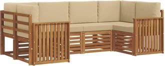 vidaXL Conjunto De Sof&aacute;s De Exterior 6 Uds. Natural Vidaxl