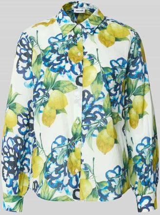 More & More More & More Regular Fit Hemdbluse mit floralem Allover-Print in Royal, Gr&ouml;&szlig;e 38