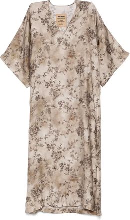 Uma Wang floral midi dress - Brown