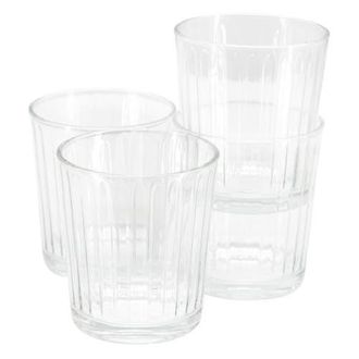 Gibson Home Moonstone 4 Piece 13.5 Ounce Double Old-Fashioned Glass Set in Clear at Nordstrom