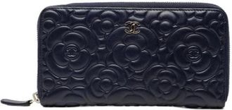 Chanel Pre-owned Wallets, female, Blue, Size: ONE SIZE Pre-owned Leather Wallet