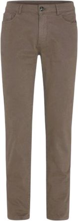 Oscar Jacobson Slim Fit 5-Pocket Stretch Perzikzacht Katoen - Heren - Jeans - Beige - Maat: W29 L32 Katoen