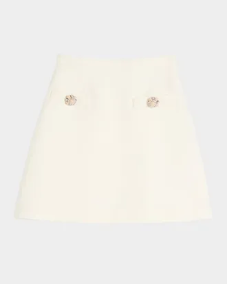 Valentino Garavani Brooch Wool Mini Skirt