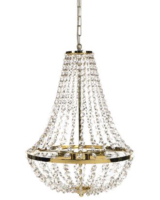 Beliani L&aacute;mpara de ara&ntilde;a Metal Dorado