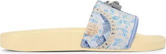 Kurt Geiger Womens Brixton Poolslide Sliders - Blue Fabric - Size UK 7