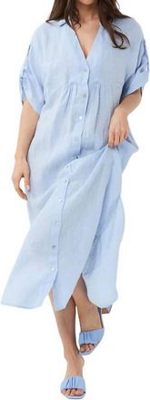 Esqualo Linen Dress In Blue