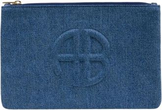 Anine Bing Lili Pouch - Dames - Clutches - Blauw - ONE Size - Katoen - Tassen