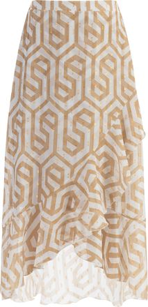 Faina midirok Dames beige wit