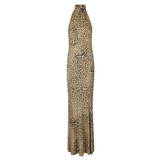 Norma Kamali Halter Turtle Fishtail Avondjurk - Dames - Jurken - Bruin - Maat: XS Jersey
