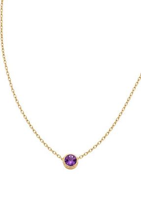 Argento Vivo Birthstone Pendant Necklace in Gold/february at Nordstrom