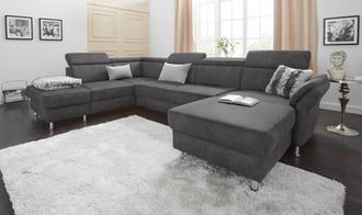 Sit&more Wohnlandschaft »Avignon U-Form« wahlweise mit Bettfunktion und Stauraum, inklusive Kopfteilverstellung