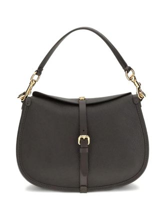 Etro Medium Grained Leather Shoulder Bag With Buckle