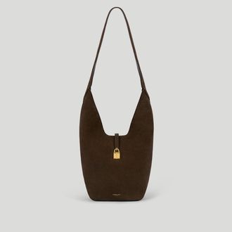 DeMellier The Siena Crossbody in Mocha Suede Leather Crossbody bag