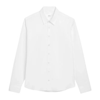Ami Witte Katoenen Popeline Overhemd - Klassiek - Heren - Zakelijke Overhemden - Wit - XL - Katoen - Overhemden