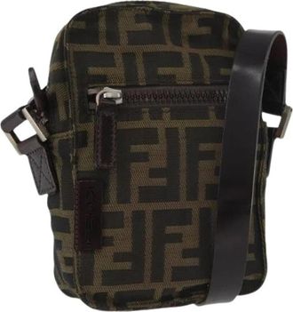 Fendi Pre-owned Vintage Zucca Canvas Shoulder Bag - Dames - Vintage Schoudertas - Bruin - ONE Size - Leer - Vintage