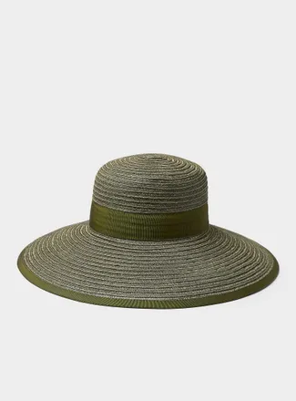 Simons Womens Sheer stripe hemp hat Exclusive collection from Italy