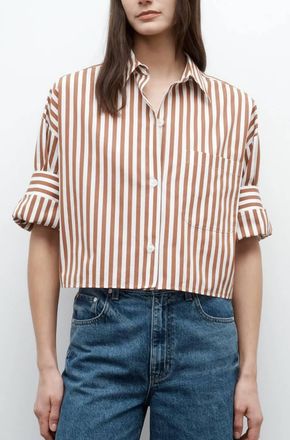 TWP Next Ex Shirt In Ivory Cognac