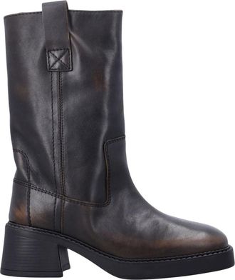 Miista Inaya Enkellaars - Dames - Laarzen met Hak - Bruin - 37 EU - Leer - Schoenen
