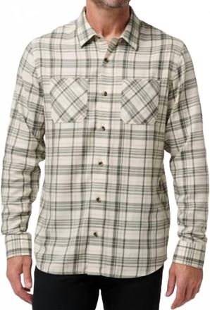 Travis Mathew Cloud Flannel Plaid Shirt In Birch