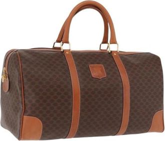 Celine Pre-owned Macadam Canvas Boston Bag - Dames - Vintage Weekendtas - Bruin - ONE Size - Leer - Vintage