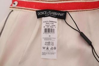 Dolce & Gabbana Womens Multicolor Portofino Stripes Cotton Midi Skirt
