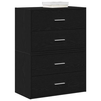 Berkfield Home Cabinets with 2 Drawers 2 pcs Black Oak 60x31x40 cm Engineered Wood | Size: 60 x 31 x 40 cm