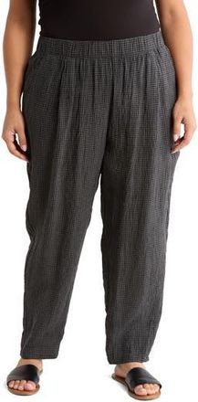 Eileen Fisher Organic Linen Tapered Ankle Pants in Black at Nordstrom Rack, Size 1X