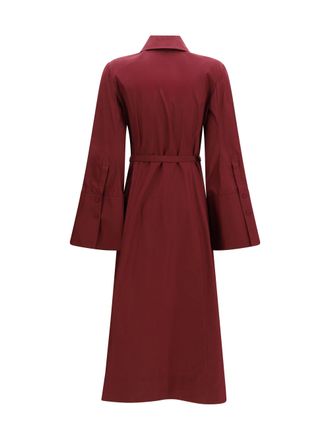 Gabriela Hearst Womens Carmina Shirtdress Bordeaux Cotton Dress