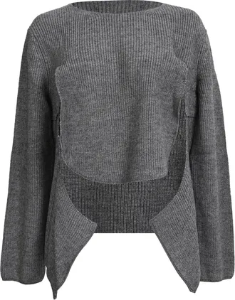 Comme Des Gar&ccedil;ons Comme Des Gar&ccedil;ons Cut-Out Sweater in Grey Acrylic