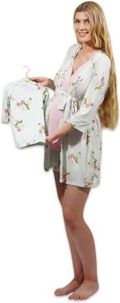 Everly Grey Adaline During & After 5-Piece Maternity/Nursing Sleep Set for Mom & Baby in Peony at Nordstrom, Size X-Small