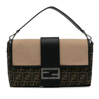 Fendi Pre-owned Fendi Large Zucca Canvas Convertible Belt Baguette 7VA478 AFBM 218-10429