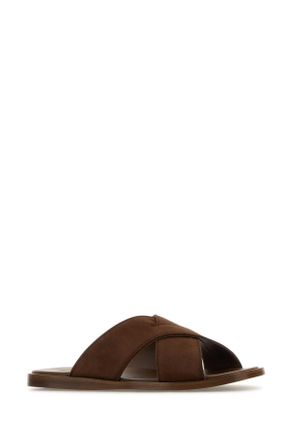 Churchs Womens Brown Suede Oriyah Slippers Burnt Flat Shoes