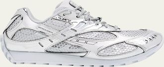 Bottega Veneta Orbit Metallic Technical Fishnet Low-Top Sneakers
