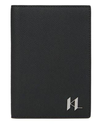 Karl Lagerfeld monogram passport holder - men - Leather - One Size - Black