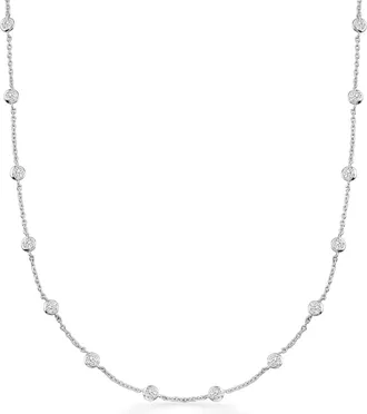 Ross-Simons Bezel-Set CZ Station Necklace in Sterling Silver