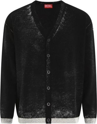 Diesel Zwarte Cardigan K-Larence voor Heren - Heren - Vesten - Zwart - M - Truien & Vesten