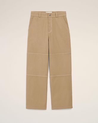 Ami Beige Cotton Worker Trousers Beige - XXL - for Men