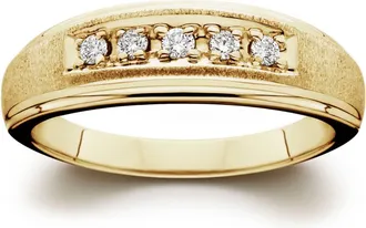 Pompeii3 Mens 1/6ct Yellow Gold Diamond Wedding Ring Band Size Selectable